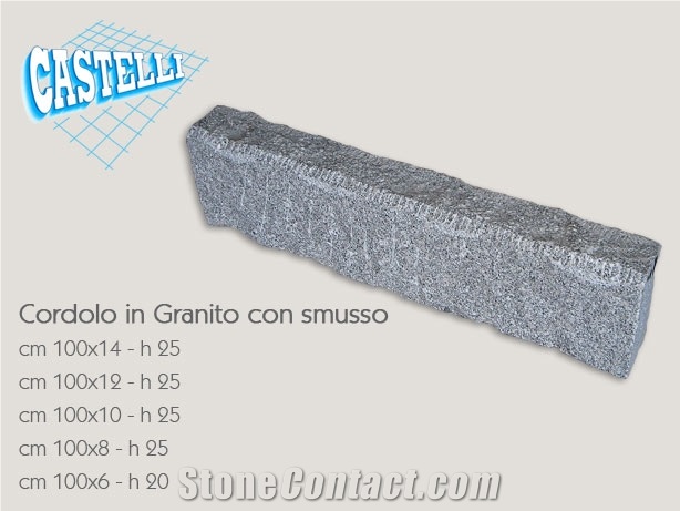 Granite Curb with Chamfer, Grigio Perla Grey Granite Curbs