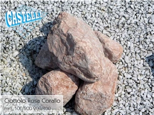 Rosa Corallo Marble Pebble Stone, Rosa Corallo Red Marble Pebble Stone