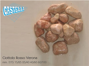 Rosso Verona Marble Pebble Stone, Rosso Verona Red Marble Pebble Stone