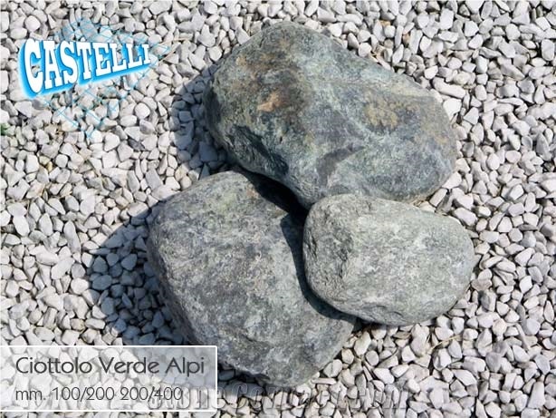 Verde Alpi Marble Pebble Stone, Verde Alpi Chiaro Green Marble Pebble Stone