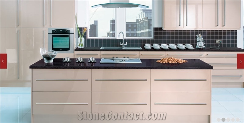 Black Quartz Stone Kitchen Design