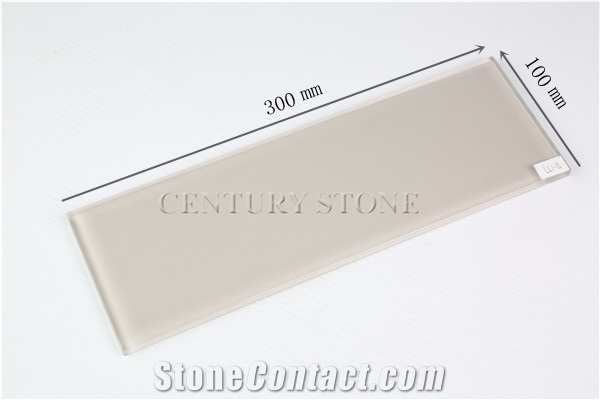 4‘x12" (10x30cm) Beige Glass Stone Subway Wall Til