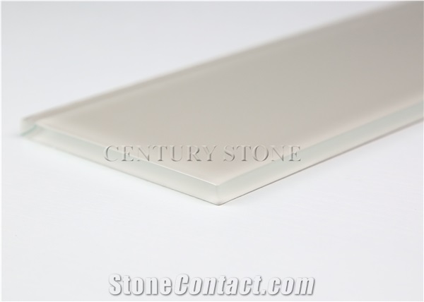 4‘x12" (10x30cm) Beige Glass Stone Subway Wall Til