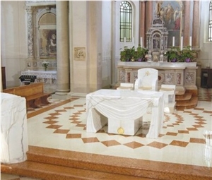 Altar with Arabescato Carrara Marble, Arabescato Carrara White Marble Furniture