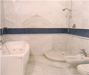 Bianco Carrara Marble Bathroom Design, Bianco Carrara B White Marble Bathroom Design