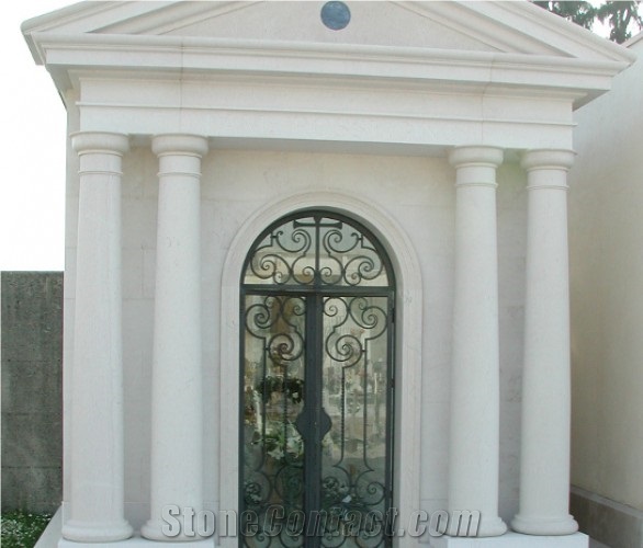 Mausoleum in Pietra Di Noto Limestone, Pietra Di Noto Beige Limestone Mausoleum, Columbarium