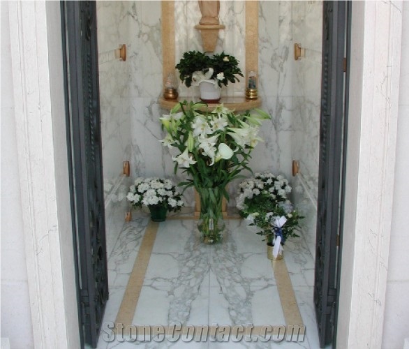 Mausoleum in Pietra Di Noto Limestone, Pietra Di Noto Beige Limestone Mausoleum, Columbarium