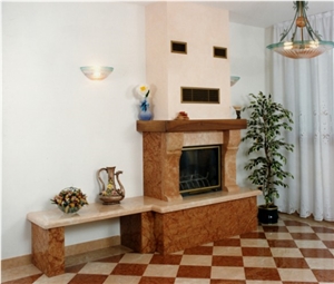 Rosso Montecitorio Marble Fireplace, Rosso Montecitorio Red Marble Fireplace