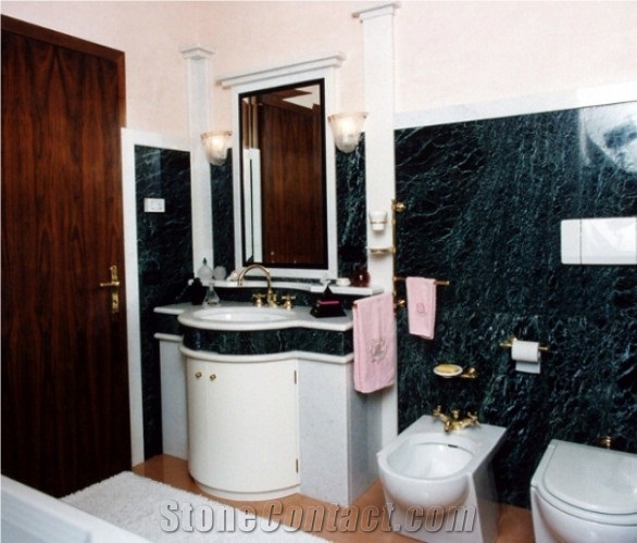 Verde Imperiale Marble Bathroom Design, Verde Imperiale Green Marble Bathroom Design