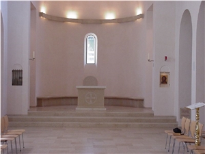 Chapel Design in Massangis Roche Claire Limestone, Massangis Clair Beige Limestone Furniture