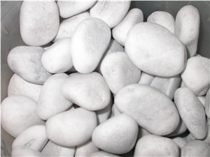 Bianco Carrara Marble Pebble Stone, Bianco Carrara Unito D White Marble Pebble Stone