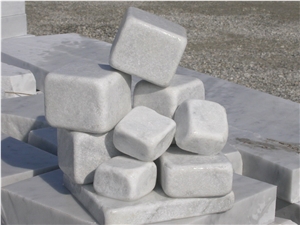 Carrara White Marble Cubestone for Pavements, Bianco Carrara White Marble Pavements