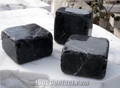 Cubo in Marmo Nero Marquinia Black Marble Cube Sculpture Art Craft Home 20cm