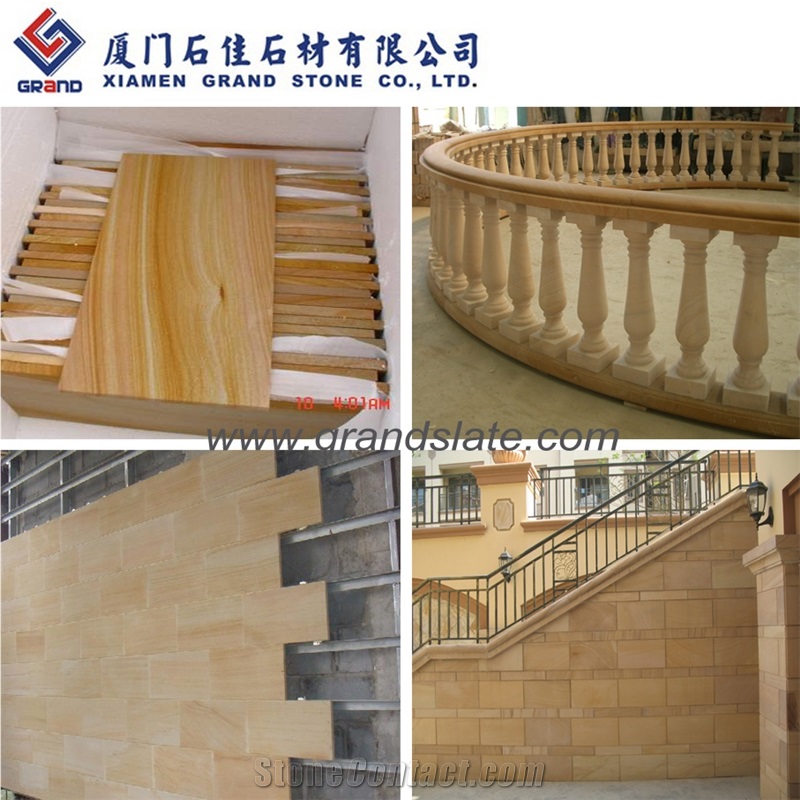 Sandstone Tiles For Walling, Wood Yellow Sandstone Walling