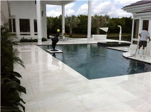 Lacta White Brushed Pool Coping, Lacta White Marble Pool Coping