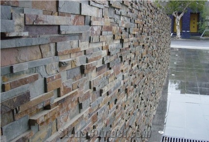 Slate Veneer, Ledge Stone Wall Cladding, Oyster Beige Slate Wall Cladding