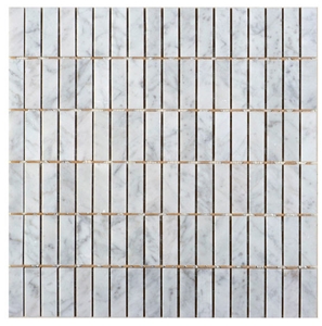 Bianco Carrara Marble Mosaic Tiles, Bianco Carrara a White Marble Mosaic
