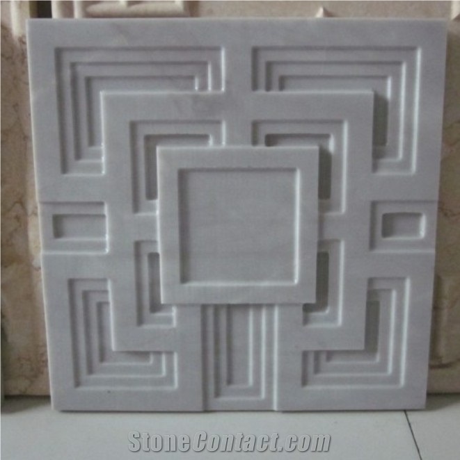 3D Natural Grey Marble Cladding Wall Tile