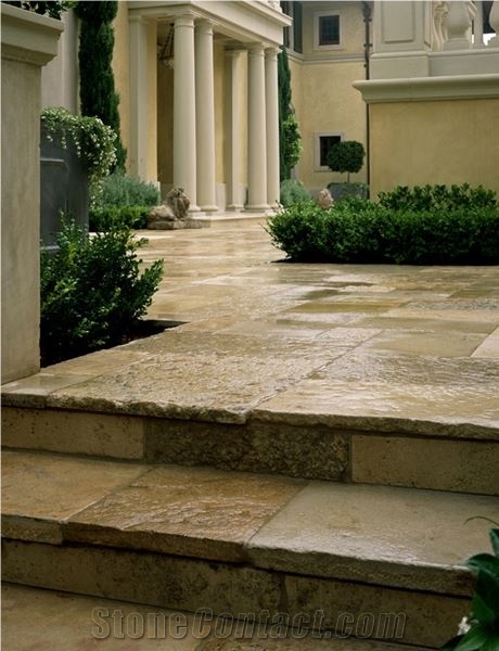 ANTIQUE STONE FLOORS and Stairs, Beige Limestone Stairs