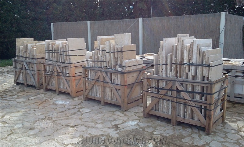 ANTIQUE STONE FLOORS and Stairs, Beige Limestone Stairs