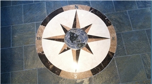 Stone Center Waterjet Fabrications, Green Marble Medallion