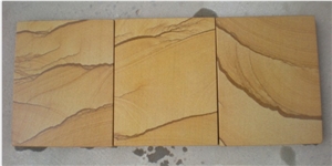 Chinese Yellow Landscape Pattern Sandstone Tiles