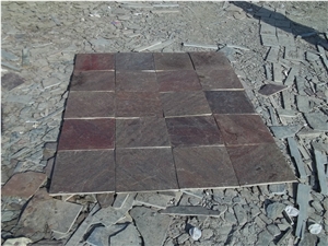 Copper Red Slate Tile, India Brown Slate