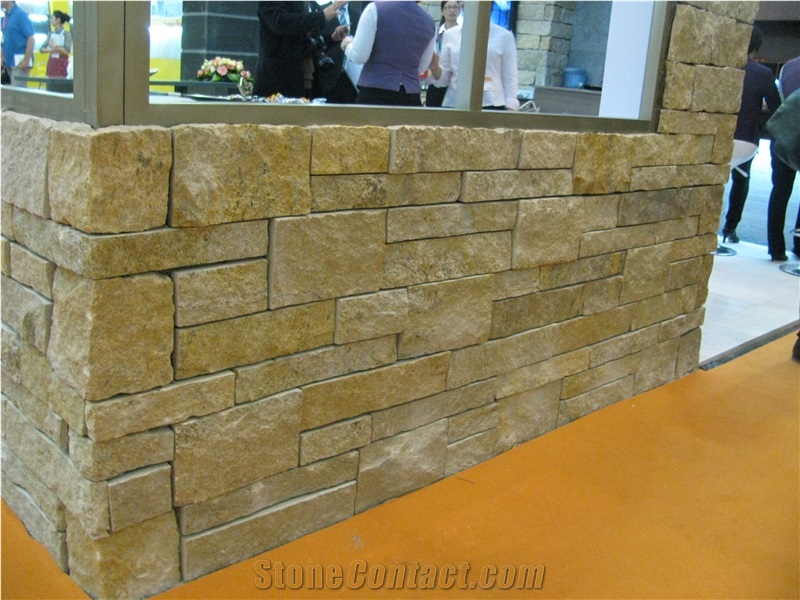 Free Natural Stone Walling Tiles, Beige Slate Walling
