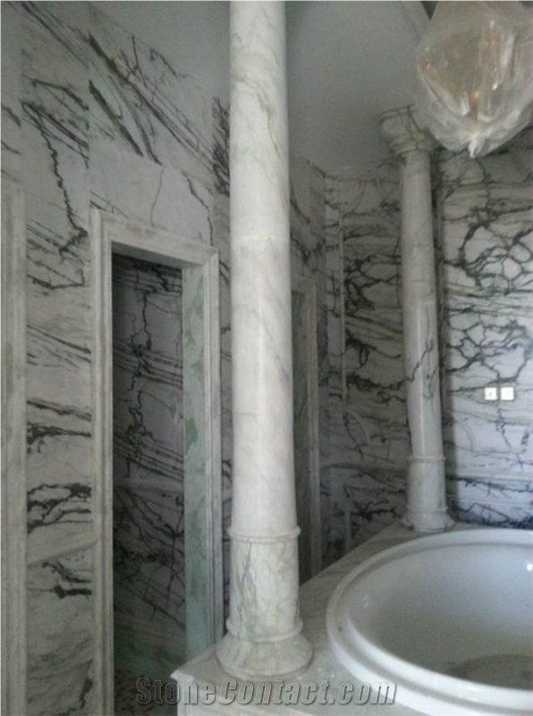 China Arabescato Marble Modern Bathroom Design