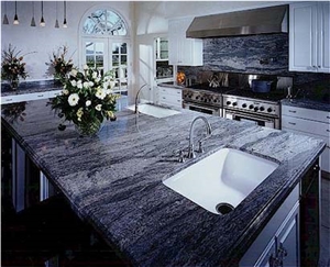 Brass Blue Granite Kitchen Countertop