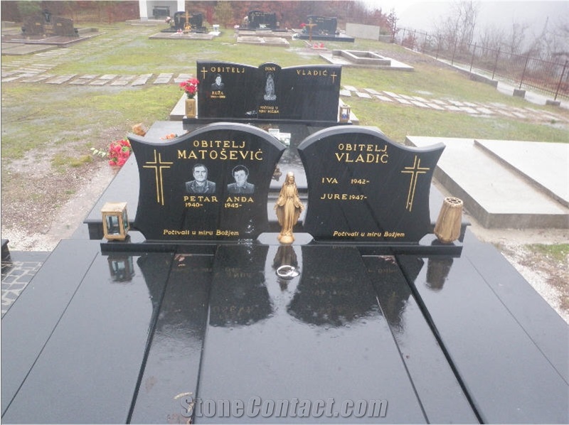 Absolute Black Granite Double Monument