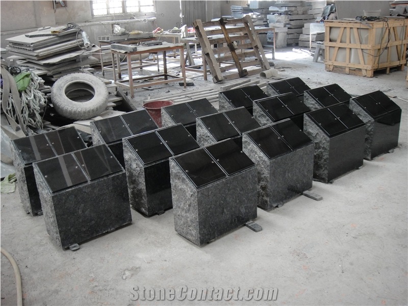 China Black Granite Grave Marker, Shanxi Black Granite Grave Marker