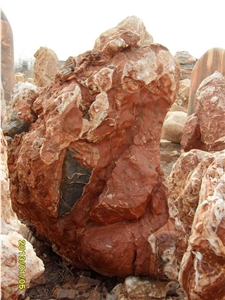 Natural Garden Stone, Red Onyx Garden Stone