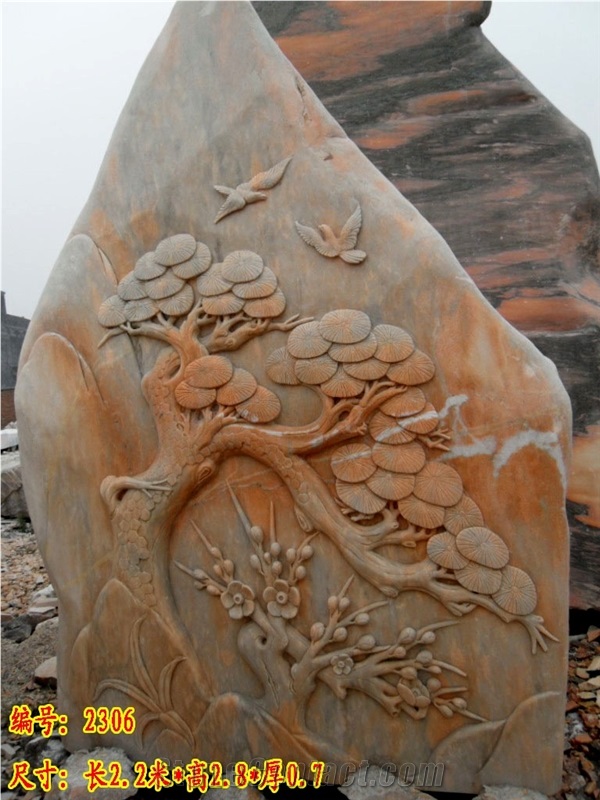 Natural Garden Stone, Red Marble Garden Stone