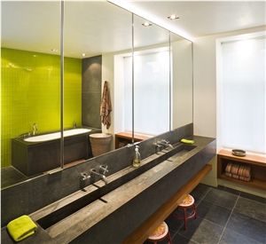 Belgian Blue Stone Bathroom Vanity Top and Floors, Belgian Grey Blue Stone Bathroom Vanity Top
