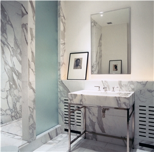 Calacatta Borghini Marble Bathroom Design, Calacatta Borghini White Marble Bathroom Design