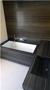 Eramosa Limestone Al Verso Bathroom Design, Eramosa Brown Limestone Bathroom Design