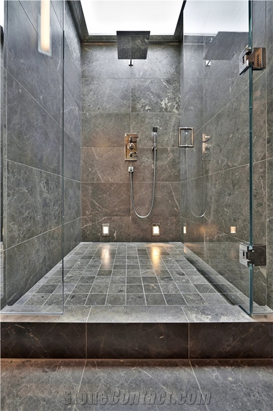 Nordic Grey Marble Bathroom Design