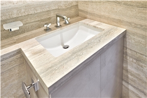 Travertino Silver Bathroom Design, Wall and Floor, Travertino Silver Grey Travertine Bathroom Design