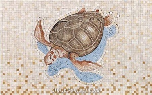 Caretta Caretta Mediterranean Mosaic, Seashell Beige Limestone