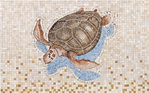 Caretta Caretta Mediterranean Mosaic, Seashell Beige Limestone