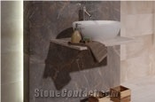 Olive Maron Marble Wall Tiles, Turkey Brown Marble