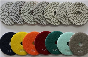 3"4"5" Wet Polishing Pads for Granite,Marble,Engineered Stonewith Long Life, White Pads for Wet Polishing,Good Process for White Stone