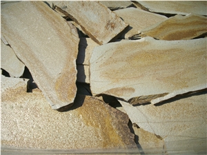 Natural Golden Gneiss Stone Flagstone for Landscaping