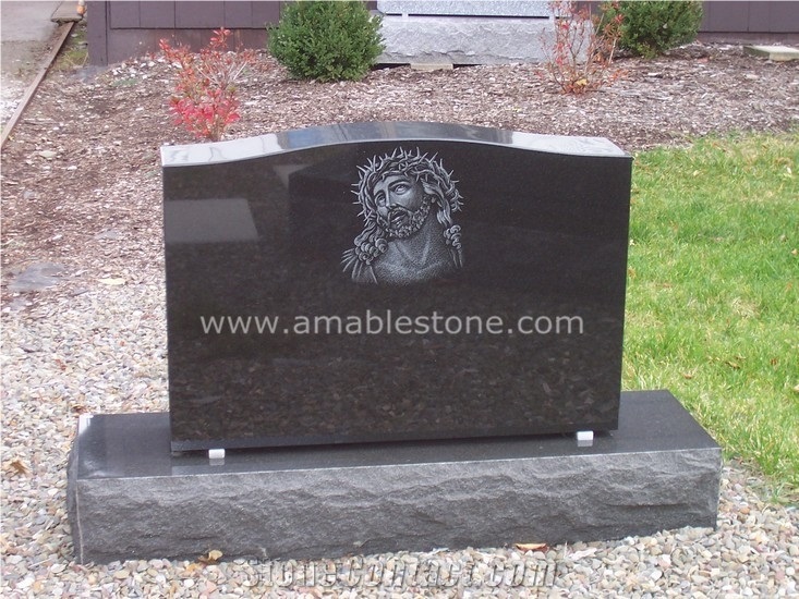 Absolute Black Granite American Tombstone