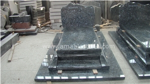 Blue Pearl Granite French Tombstone