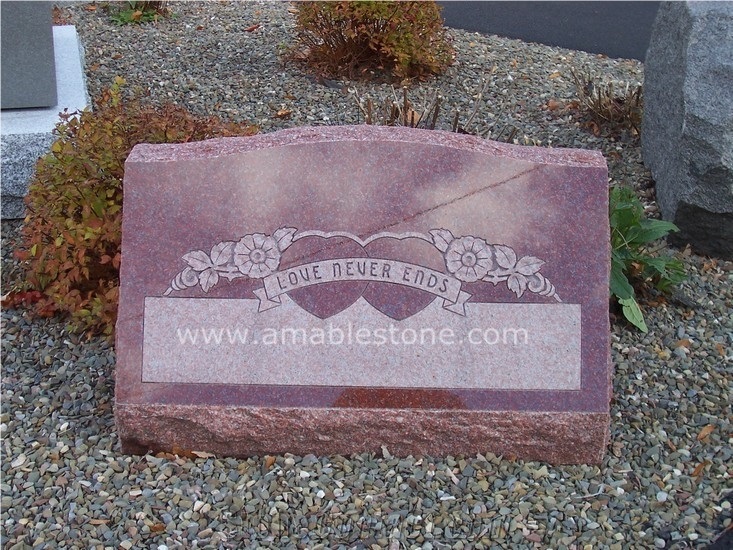 India Red Granite American Tombstone