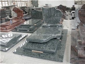 Olive Green Granite French Tombstone