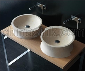 New Crema Marfil Marble Sink, New Cream Marfil Beige Marble Sink