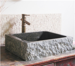 Natural Stone Sinks,Wash Basins,Black Granite, Fujian Black Granite Wash Basins